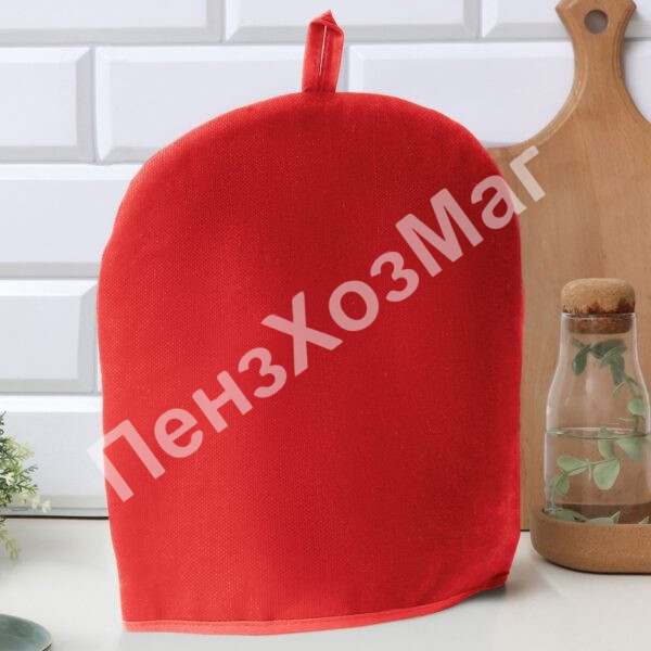Грелка на чайник Этель Home collection red=28×28 см, 61% лён, 39% хлопок [10609985] ПензХозМаг