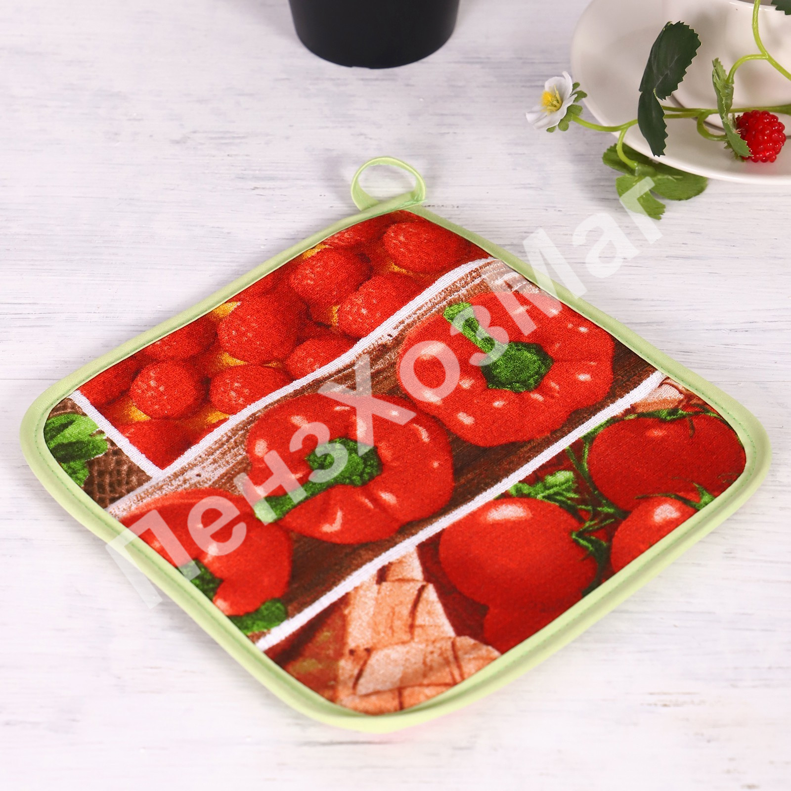 Прихватка 18х18 см, Яркий микс, вафельное, 100% хлопок [9104218] ПензХозМаг