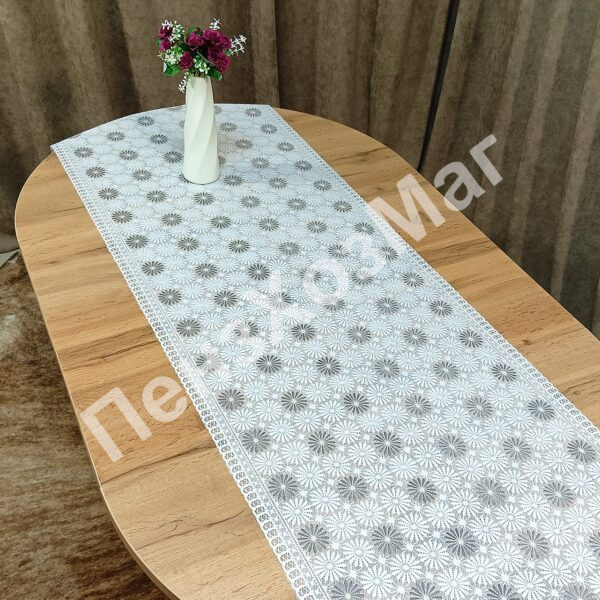 Салфетка в рулоне ажурная. 50см*20м,WHITE/SILVER [LA-0606I] ПензХозМаг