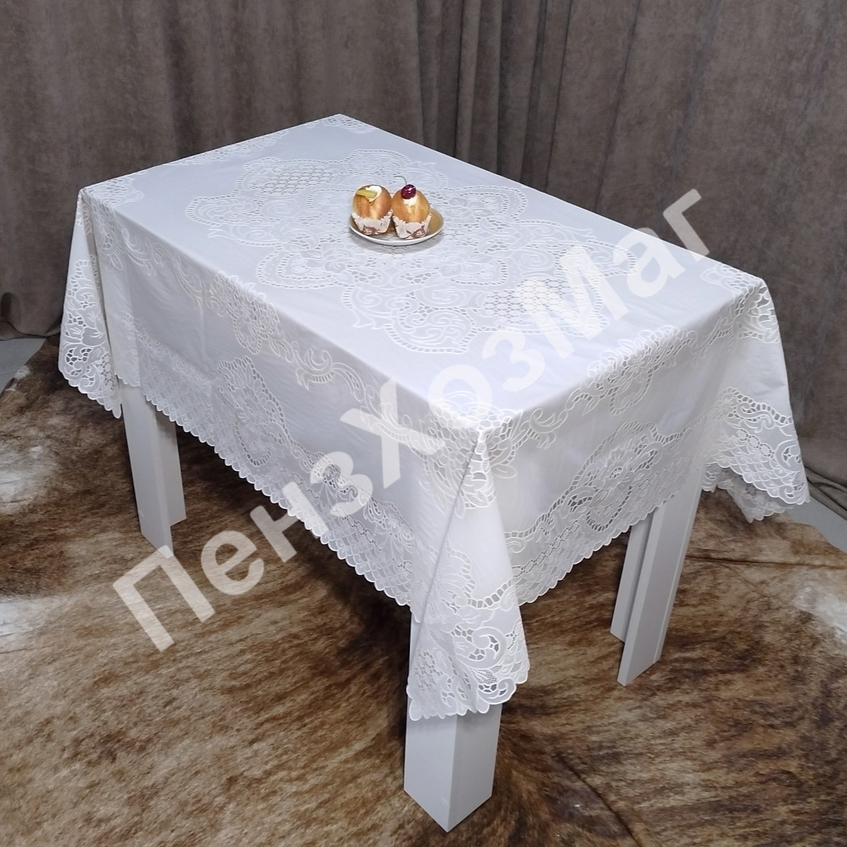 Скатерть виниловая 120*150 см. Прямоугольная BEIGE ПензХозМаг