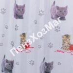 Шторка для ванной КОТЯТА  180×180см ПензХозМаг