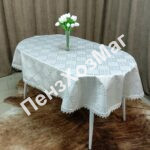Скатерть «ЭКСКЛЮЗИВ ЖАККАРД» ОВАЛ тканевая с TPU р 1.40*1.80 м. [EO-T06-140180] ПензХозМаг