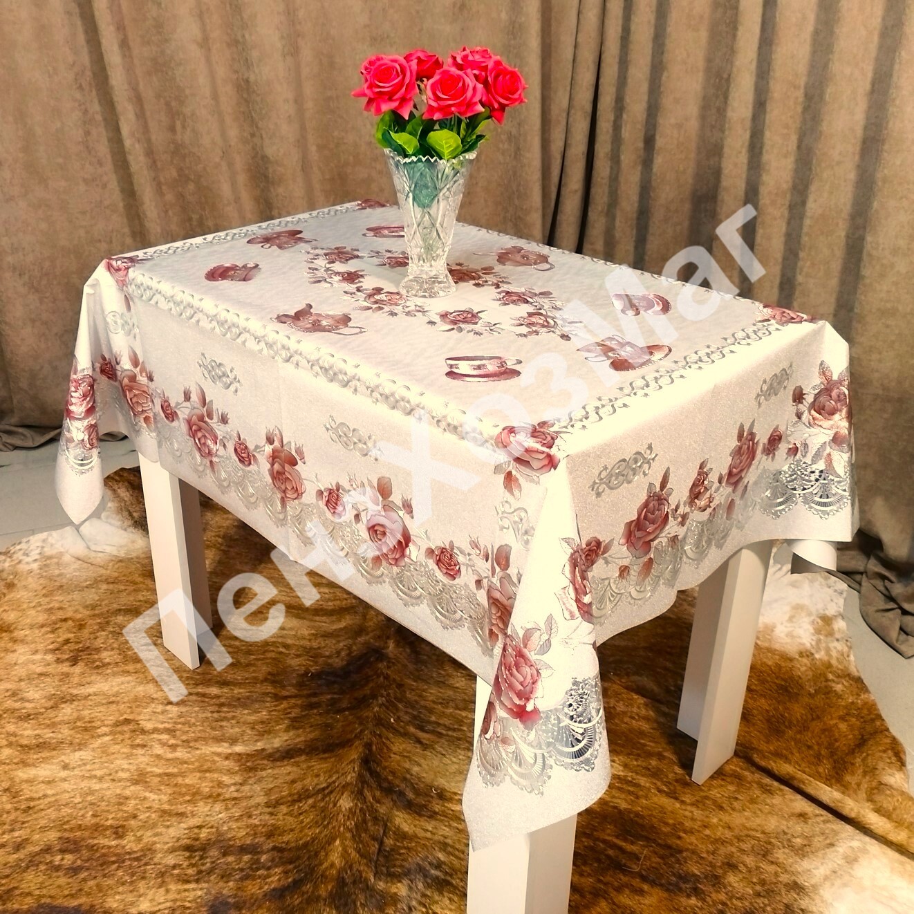 Скатерть «ЖАСМИН «на ткан. основе  120X150 20 шт. [DS8169AJ] ПензХозМаг